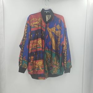 Venezia Vitale womens 18/20 mulit color vintage bomber jacket